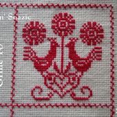 SAL : Plaid Broderie Rouge... Grille 16 M/1 - Chez Mamigoz