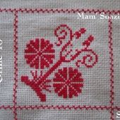 SAL : Plaid Broderie Rouge... Grille 46 / G1 - Chez Mamigoz