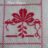 SAL : Plaid Broderie Rouge... Grille 86/ M3 - Chez Mamigoz