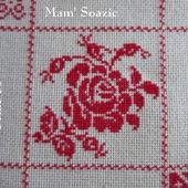 SAL : Plaid Broderie Rouge... Grille 83/H4 - Chez Mamigoz
