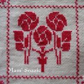 SAL : Plaid Broderie Rouge... Grille 35 /E3 - Chez Mamigoz