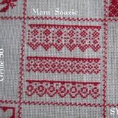 SAL : Plaid Broderie Rouge... Grille 56 /G3 - Chez Mamigoz