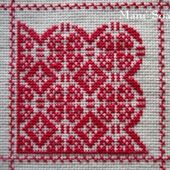 SAL : Plaid Broderie Rouge... Grille 21/ C3 - Chez Mamigoz