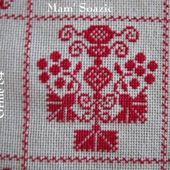 SAL : Plaid Broderie Rouge... Grille 84 / K5 - Chez Mamigoz