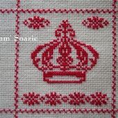 SAL : Plaid Broderie Rouge... Grille 13 / L6 - Chez Mamigoz