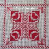 SAL : Plaid Broderie Rouge... Grille 29 / J8 - Chez Mamigoz