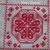 SAL : Plaid Broderie Rouge... Grille 76 / H8 - Chez Mamigoz