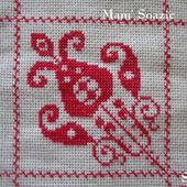 SAL : Plaid Broderie Rouge... Grille 45 / E7 - Chez Mamigoz