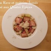 Chou Rave crémé aux Quatre Epices et son Lard fumé, à l'Actifry - Chez Mamigoz