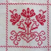SAL : Plaid Broderie Rouge... Grille 17 / C9 - Chez Mamigoz