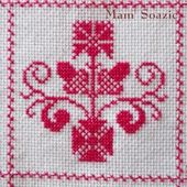 SAL : Plaid Broderie Rouge... Grille 41 /H10 - Chez Mamigoz