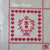 SAL : Plaid Broderie Rouge... Grille 58 / A11 - Chez Mamigoz