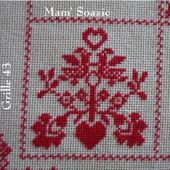 SAL : Plaid Broderie Rouge... Grille 43 / A13 - Chez Mamigoz