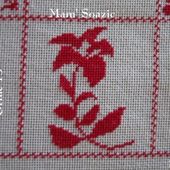 SAL : Plaid Broderie Rouge... Grille 73/ C13 - Chez Mamigoz