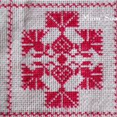 SAL : Plaid Broderie Rouge... Grille 85 / E11 - Chez Mamigoz