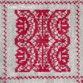 SAL : Plaid Broderie Rouge... Grille 87 / G11 - Chez Mamigoz