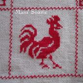 SAL : Plaid Broderie Rouge... Grille 38/ G13 - Chez Mamigoz