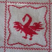 SAL : Plaid Broderie Rouge... Grille 39 / I 11 - Chez Mamigoz
