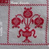 SAL : Plaid Broderie Rouge... Grille 70 / I 13 - Chez Mamigoz