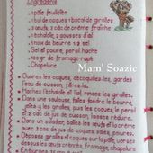 Livre Recettes Brodées de Mamigoz : Tarte aux coques et girolles - Chez Mamigoz