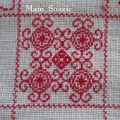 SAL : Plaid Broderie Rouge... Grille 53 / J12 - Chez Mamigoz