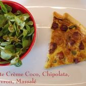 Tarte Crème de Coco, chipolatas, poivron et Massalé au Petit Bistro - Chez Mamigoz