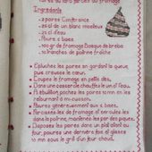 Livre Recettes Brodées de Mamigoz : Poires au lard farcies au fromage - Chez Mamigoz