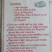 Livre Recettes Brodées de Mamigoz : Lapin au Roquefort - Chez Mamigoz
