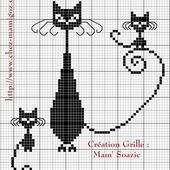 Chats Noirs stylisés : Minette et ses bébés. - Chez Mamigoz