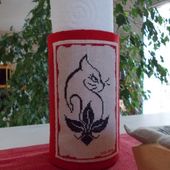 Chat Noir en Fleur à broder - Chez Mamigoz
