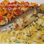 Bar au four, Tomate / Patate Douce / Quatre Epices, aux Tagliatelles. - Chez Mamigoz