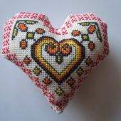 Cinquième Cœur à broder ST Valentin, Style Breizh : 1 ère partie. - Chez Mamigoz