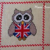 Chouette brodée 18 : Chouette So British. - Chez Mamigoz