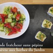 Salade fraîcheur sans pépins, et son chèvre aux herbes du Jardin. - Chez Mamigoz