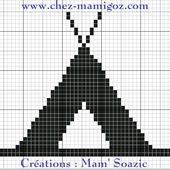 Grilles Pictogrammes brodés : Tente Camping - Chez Mamigoz