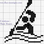 Grilles Pictogrammes brodés : Kayak - Chez Mamigoz