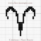 Pictogramme Zodiaque à broder : le Bélier - Chez Mamigoz