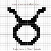 Pictogramme Zodiaque à broder : le Taureau - Chez Mamigoz