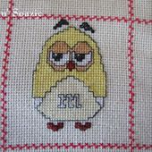 Chouette brodée 34 : La Chouette M&M Jaune - Chez Mamigoz