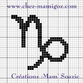 Pictogramme Zodiaque à broder : le Capricorne - Chez Mamigoz