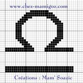 Pictogramme Zodiaque à broder : la Balance - Chez Mamigoz
