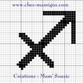 Pictogramme Zodiaque à broder : le Sagittaire - Chez Mamigoz
