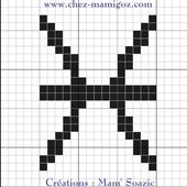 Pictogramme Zodiaque à broder : les Poissons - Chez Mamigoz
