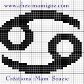 Pictogramme Zodiaque à broder : le Cancer - Chez Mamigoz