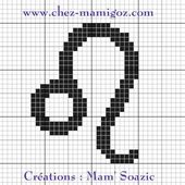 Pictogramme Zodiaque à broder : le Lion - Chez Mamigoz