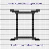 Pictogramme Zodiaque à broder : les Gémeaux - Chez Mamigoz