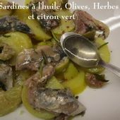 Sardines à l'huile, aux olives, herbes aromatiques et citron vert - Chez Mamigoz
