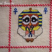Plaid Chouette brodée 61 : Cléopâtre - Chez Mamigoz