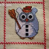 Plaid Chouette brodée 63 : le Bonhomme de Neige - Chez Mamigoz