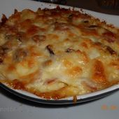 Gratin de Pates au jambon et raclette (utiliser les restes)